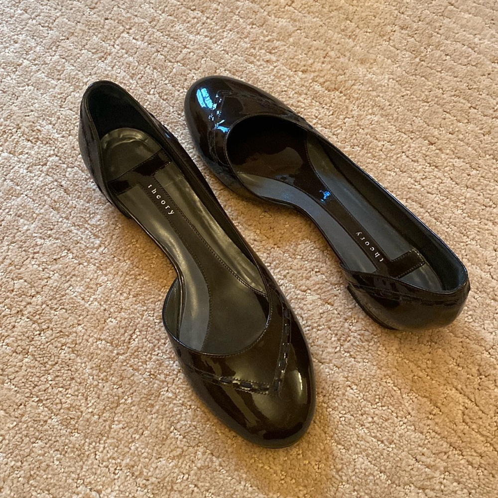 Theory Brown Patent Leather Shoes